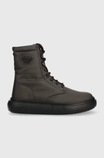 Detské zimné topánky Emporio Armani zelená farba