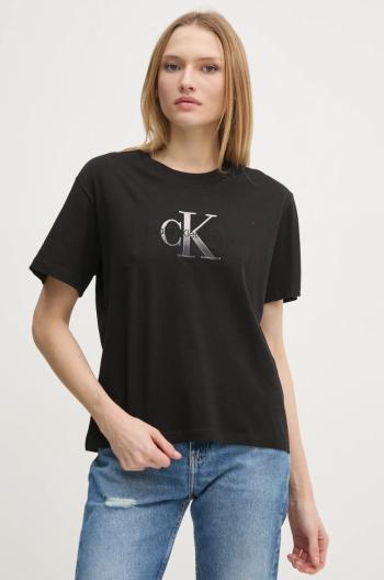 Tričko Calvin Klein Jeans dámske, čierna farba, J20J224798