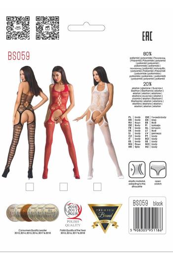 Červené bodystockings BS059