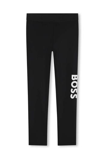 Detské legíny BOSS čierna farba, s potlačou, J51100