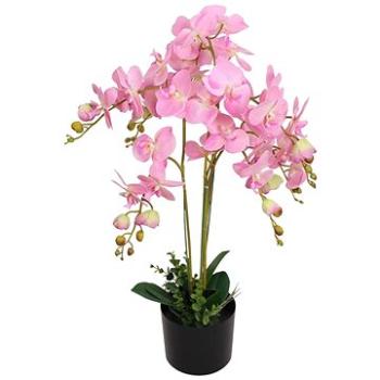 Umelá rastlina orchidea s kvetináčom 75 cm ružová (244426)