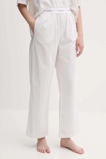 Bavlnené pyžamové nohavice Calvin Klein Underwear biela farba, LV00QS7410