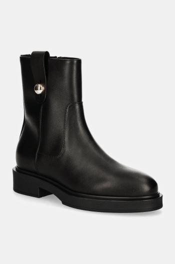 Kožené členkové topánky Furla Sfera Ankle Boot dámske, čierna farba, na plochom podpätku, YI51CIT WU0000 O6000