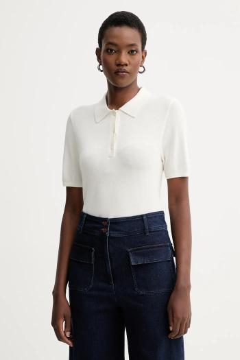 Polo tričko Calvin Klein dámske, béžová farba, LV044C341G