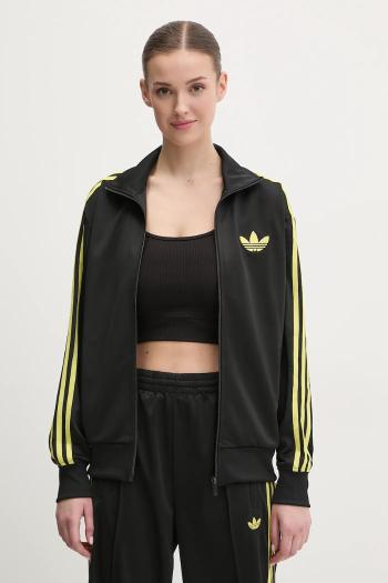 Mikina adidas Originals Firebird dámska, čierna farba, s nášivkou, JP2296