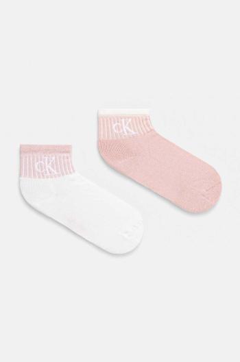 Ponožky Calvin Klein Jeans 2-pak dámske, ružová farba, 701230599