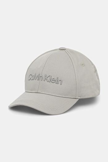 Bavlnená šiltovka Calvin Klein biela farba, s nášivkou, K50K505737