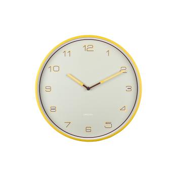 Dizajnové nástenné hodiny Karlsson 6013BY žlté,priemer 40 cm