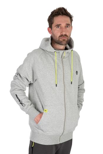 Matrix mikina black edition full zip hoody marl grey lime - m