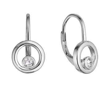 Evolution Group Minimalistické visiace náušnice so zirkónom 11511.1 crystal
