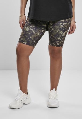 Urban Classics Ladies High Waist Camo Tech Cycle Shorts wood digital camo - S