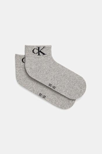 Ponožky Calvin Klein Jeans 2-pak dámske, šedá farba, 701228813
