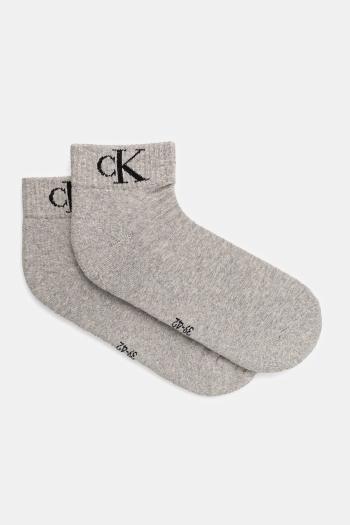 Ponožky Calvin Klein Jeans 2-pak pánske, šedá farba, 701228805