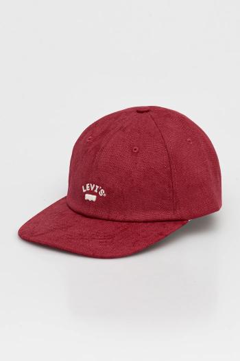 Bavlnená šiltovka Levi's červená farba, s nášivkou, 000AG-0012