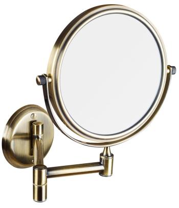 SAPHO - Závesné kozmetické zrkadlo, priemer 140, obojstranné, bronz XP012