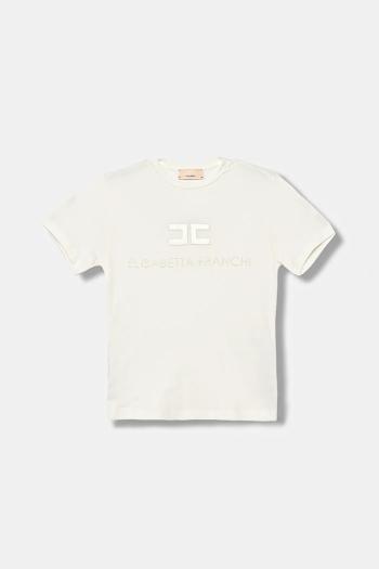 Detské tričko Elisabetta Franchi biela farba, EFTS250.0.JE006
