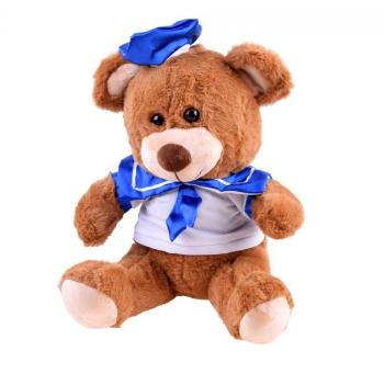 Plyšový medvídek námořník 30 cm - hnědá