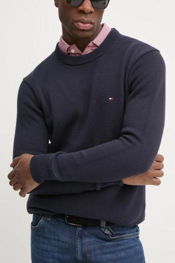 Bavlnený sveter Tommy Hilfiger tmavomodrá farba, MW0MW37397