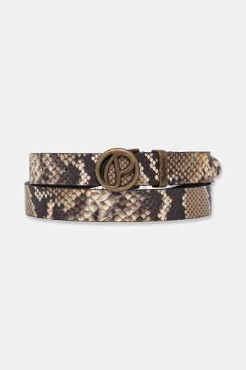 Kožený opasok Pepe Jeans ATHENAK BELT dámsky, hnedá farba, PL020865