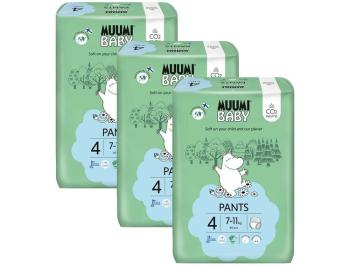 MUUMI Baby Pants 4 Maxi 7-11 kg (120 ks), mesačné balenie nohavičkových eko plienok