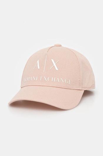 Bavlnená šiltovka Armani Exchange oranžová farba, s nášivkou, 944171 2R110