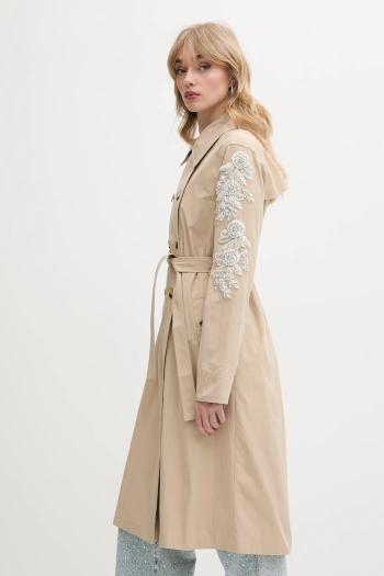 Trenčkot Blugirl Blumarine béžová farba, prechodná, RA5201.T3867