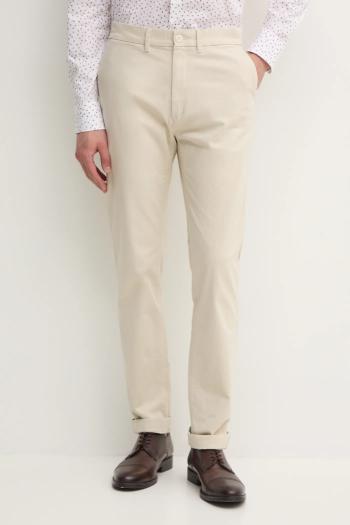 Nohavice Calvin Klein pánske, béžová farba, priliehavé, K10K113696