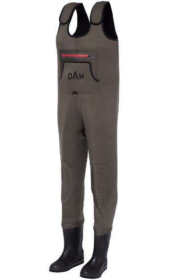 Dam brodiace nohavice break point neoprene wader bootfoot cleated grey - l 42-43