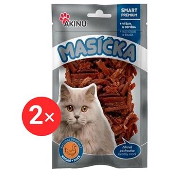 Akinu Kačacie rezančeky pre mačky 2× 50 g (KRMsv0094bun)