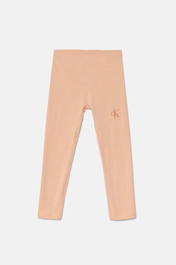 Detské legíny Calvin Klein Jeans LEGGING ružová farba, jednofarebné, IG0IG02137