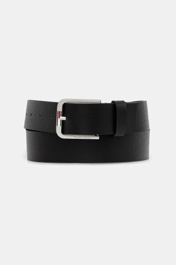 Kožený opasok Tommy Jeans čierna farba, AM0AM13690
