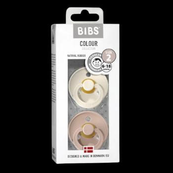 BIBS Colour symetrické cumlíky z prírodného kaučuku veľkosť 2, Ivory / Blush 2 ks