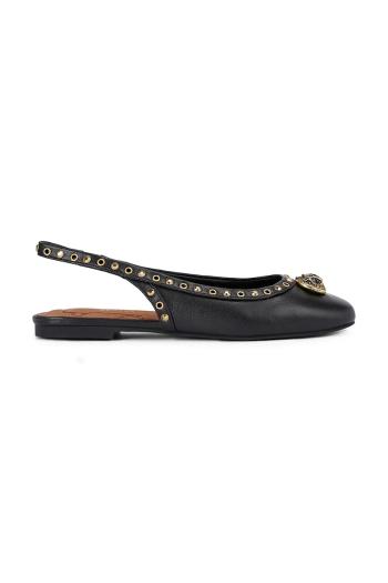 Kožené balerínky Kurt Geiger London Chelsea Ballet Sling čierna farba, s otvorenou pätou, 4735100109