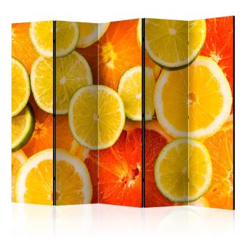 Paraván Citrus fruits Dekorhome 225x172 cm (5-dielny)