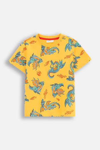 Detské bavlnené tričko Coccodrillo žltá farba, vzorovaná, DRAGONS BOY KIDS