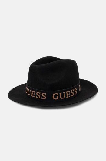 Vlnený klobúk Guess FEDORA čierna farba, vlnený, AW5162 WOL03