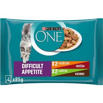 PURINA ONE DIFFICULT APPETITE multipack kurča v šťave 4× 85 g (7613287893512)
