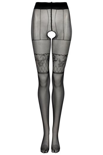 Čierne crotchless pančuchy Napama 20 den