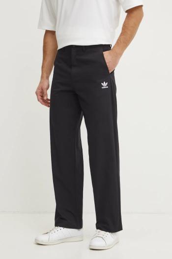 Nohavice adidas Originals Essential pánske, čierna farba, strih chinos, JD2442