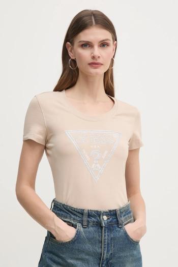 Tričko Guess dámske, béžová farba, W5RI11 J1314