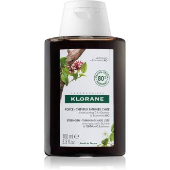 Klorane Quinine & Edelweiss Bio posilňujúci šampón proti vypadávaniu vlasov 100 ml