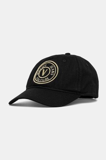 Bavlnená šiltovka Versace Jeans Couture čierna farba, s nášivkou, 78HAZK26 ZG366