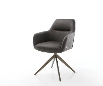 Jedálenská stolička Pejo-Flex antracit vintage s krížovými nohami