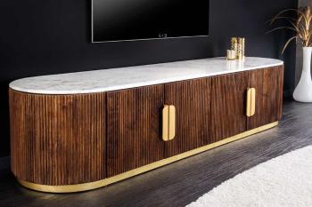 LuxD Dizajnový TV stolík Daichi 170 cm mango / mramor