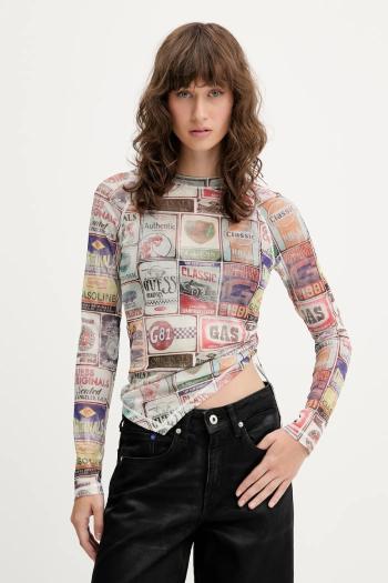 Tričko s dlhým rukávom Guess Originals béžová farba, W5YP43 KBBF2