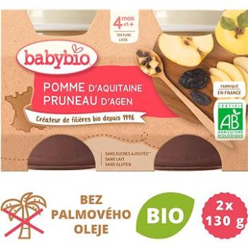 BABYBIO, Jablko, slivka, 2× 130 g (3288131510767)