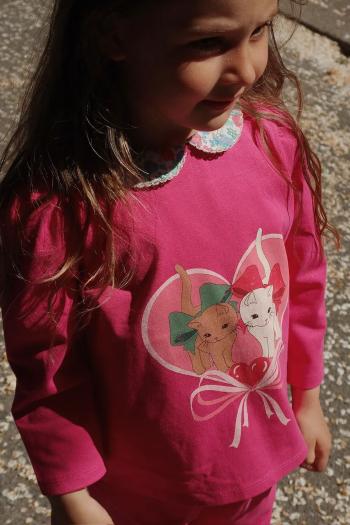 Detská bavlnená blúzka Konges Sløjd BABETTE BLOUSE GOTS ružová farba, s potlačou, KS102559