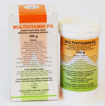 Multivitamín PG práškový pre všetky druhy zvierat 100g