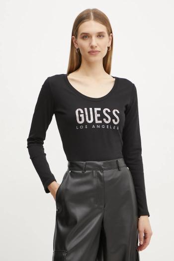 Tričko s dlhým rukávom Guess dámske, čierna farba, W5RI66 I3Z14