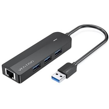 Vention 3-Port USB 3.0 Hub with Gigabit Ethernet Adapter 0,15 m Black (CHNBB)